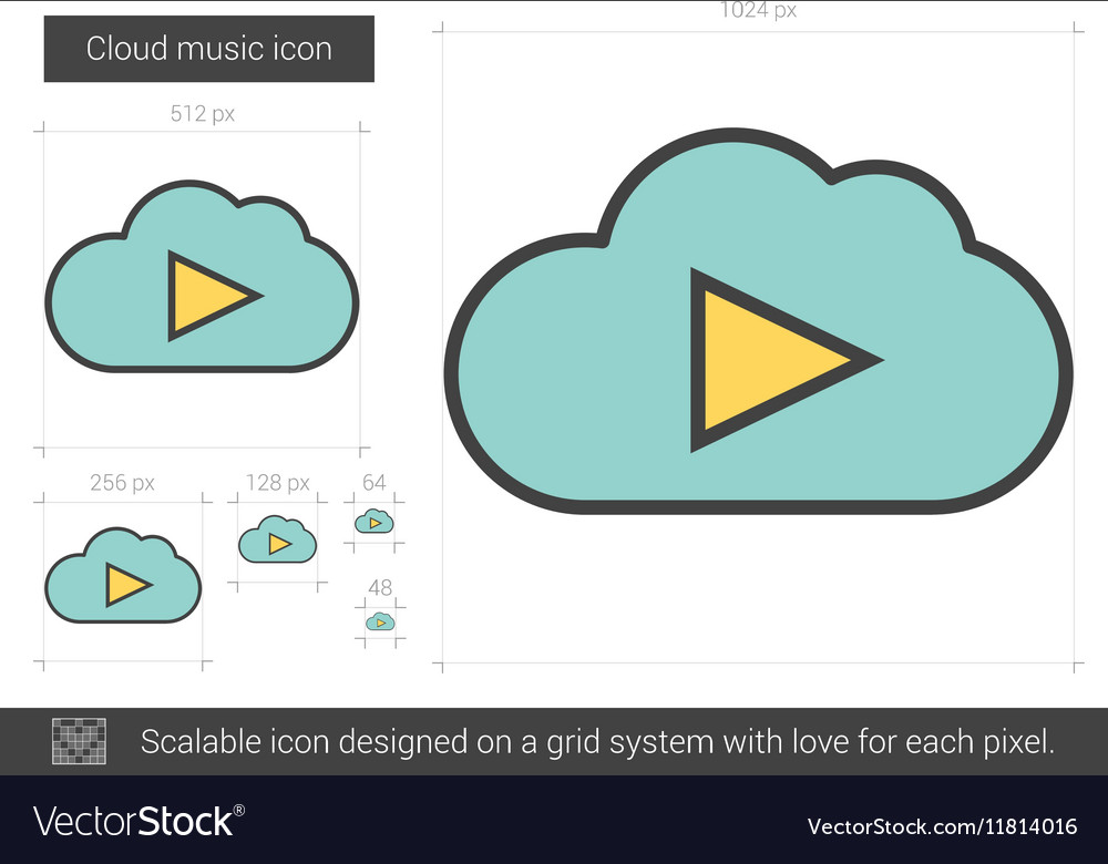 Cloud music line icon