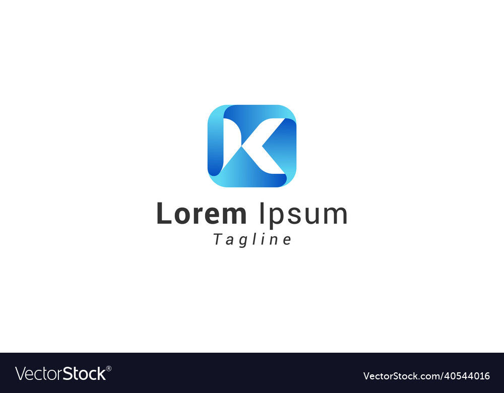 Buchstaben k kreative blaue Farbe Logo