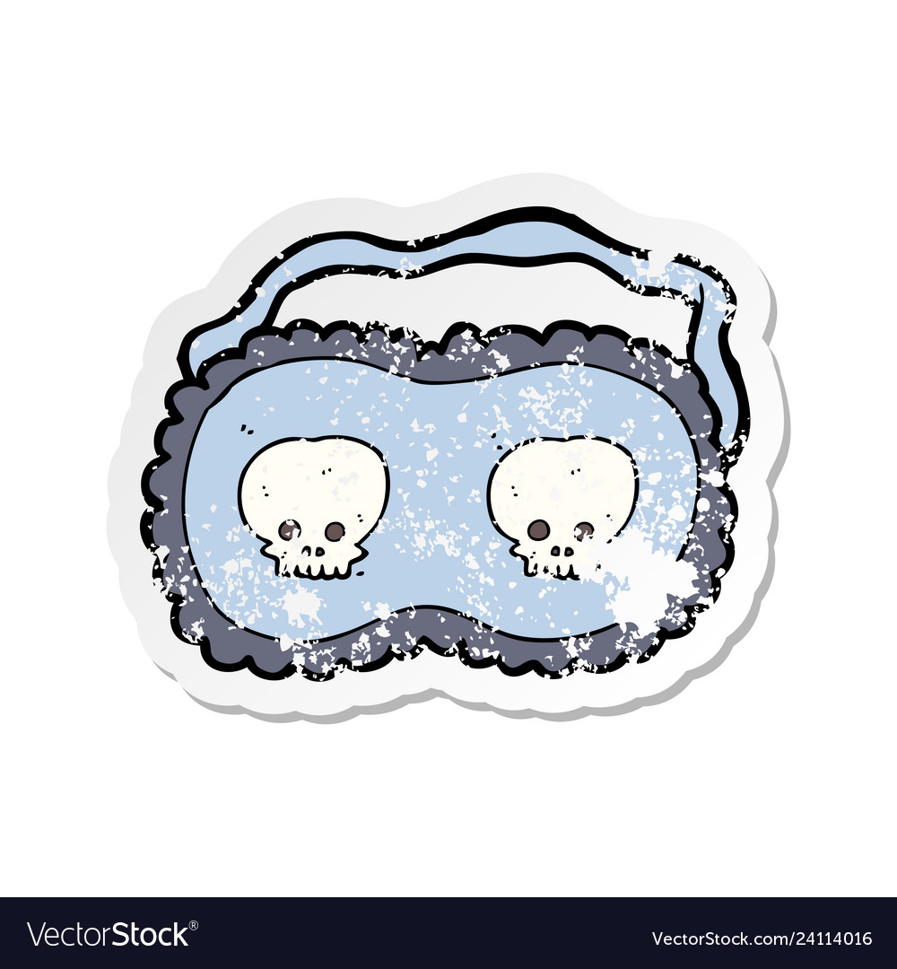 Retro distressed sticker of a cartoon skull