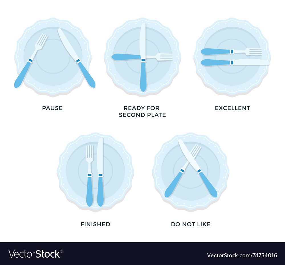Rules table etiquette flat isolated Royalty Free Vector