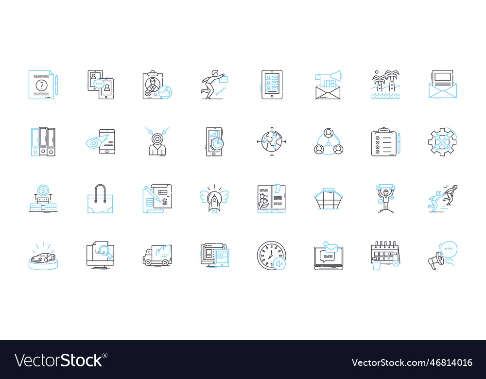 Shopping center linear icons set mall retail