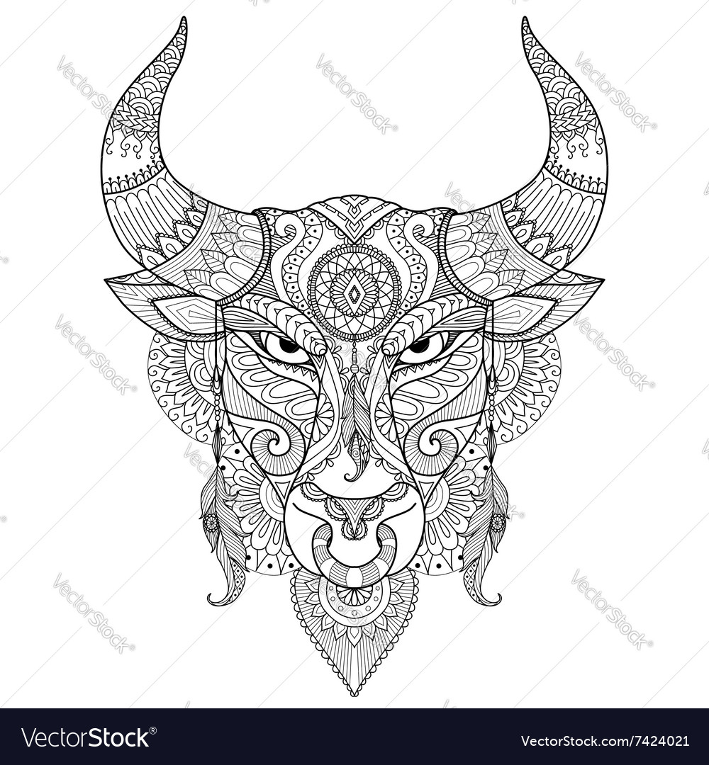 Angry bull coloring Royalty Free Vector Image - VectorStock