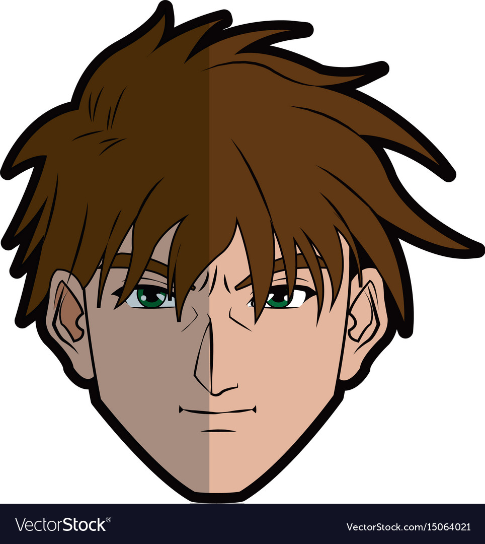 Boy anime male manga cartoon icon. Vector graphic, Stock vector