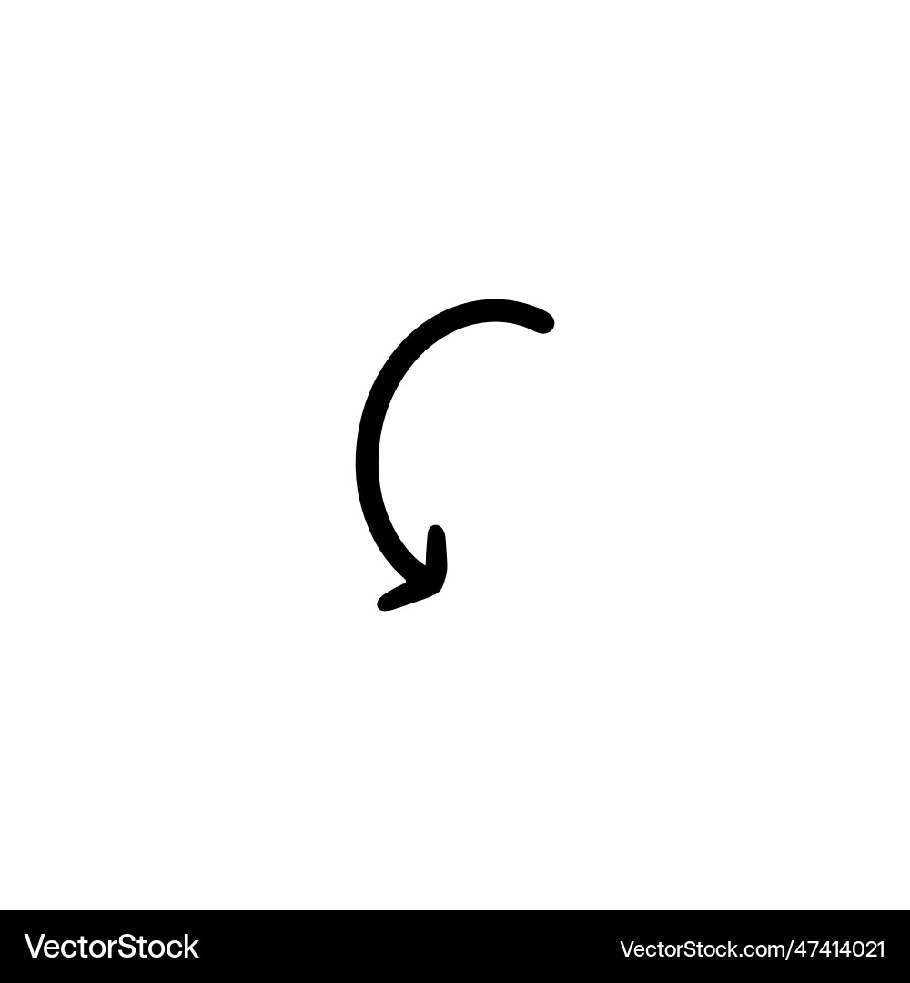 Arrow icon hand drawn isolated Royalty Free Vector Image