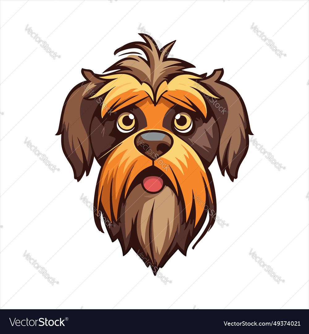 Belgian griffon dog breed cute cartoon kawaii