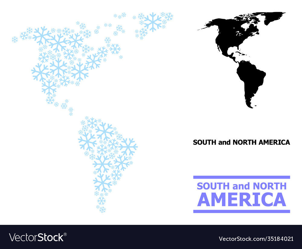 Christmas composition map south and north