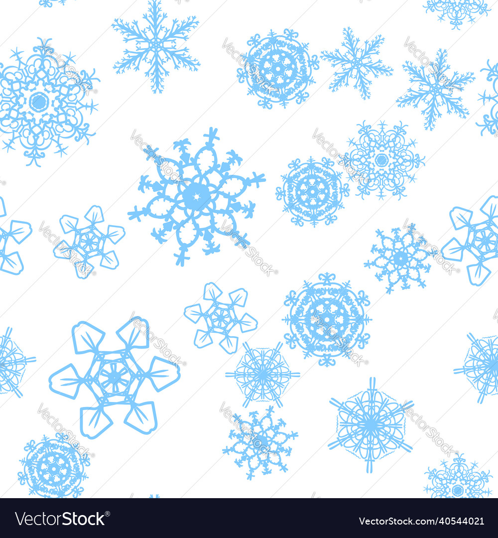 Christmas snow seamless pattern with beautiful Vector Image