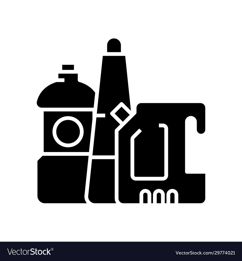 Detergents schwarzes Icon Konzept