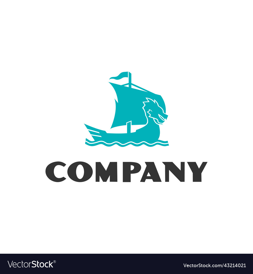 Dragon ship logo silhouette