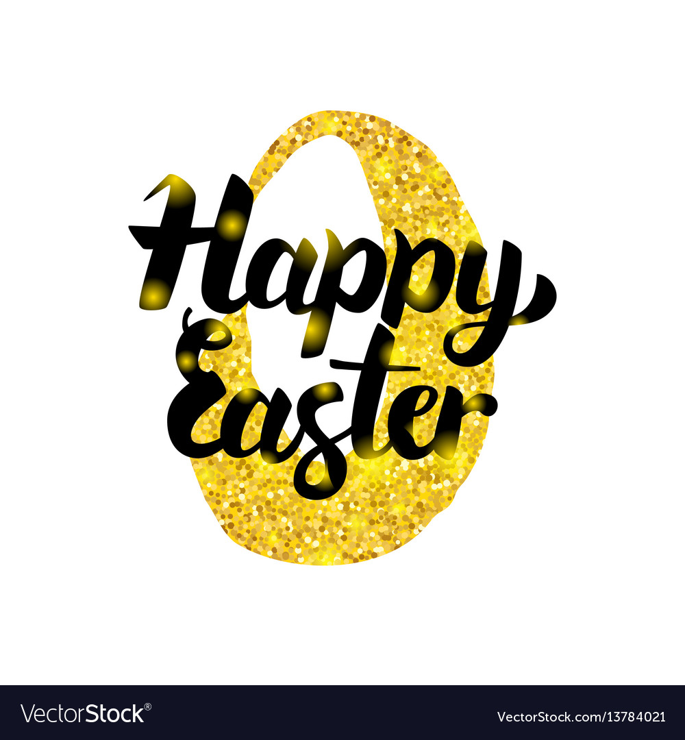 Happy easter handwritten inscription Royalty Free Vector