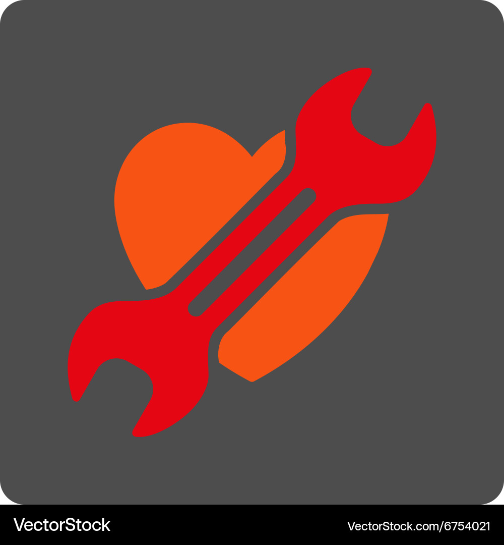 Heart surgery rounded square button Royalty Free Vector