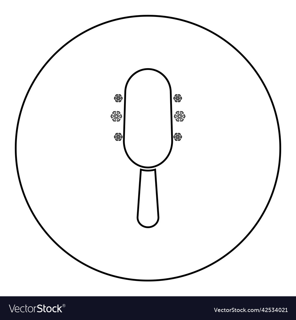 Ice cream on stick icon in circle round black