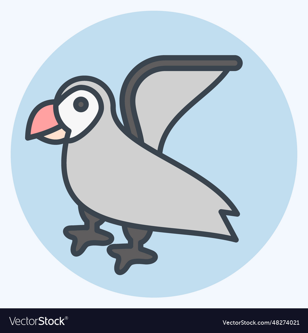 Icon puffin related to alaska symbol color mate