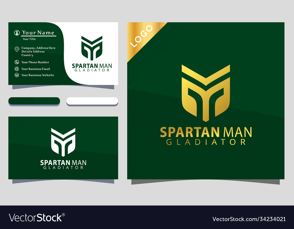 Letter M Spartan Gladiator With Line Art Style Vector Image