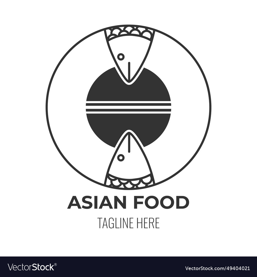 Logo icon asian food cafe isolated design Vector Image