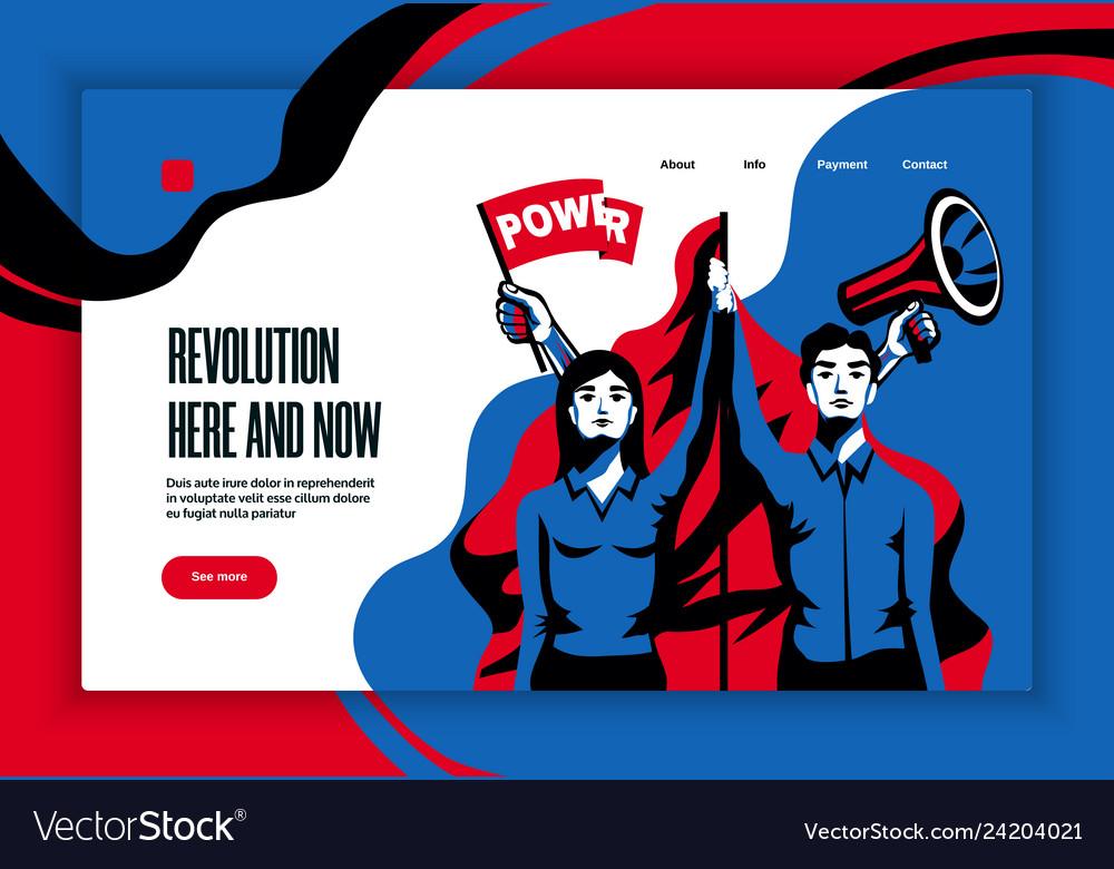 Revolution concept banner website Royalty Free Vector Image