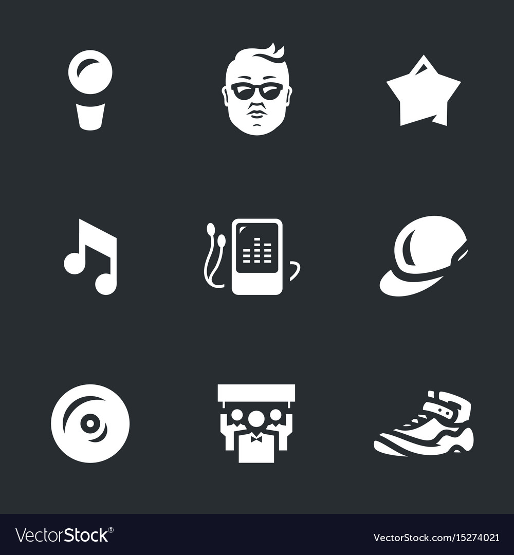 Set of music rap star icons