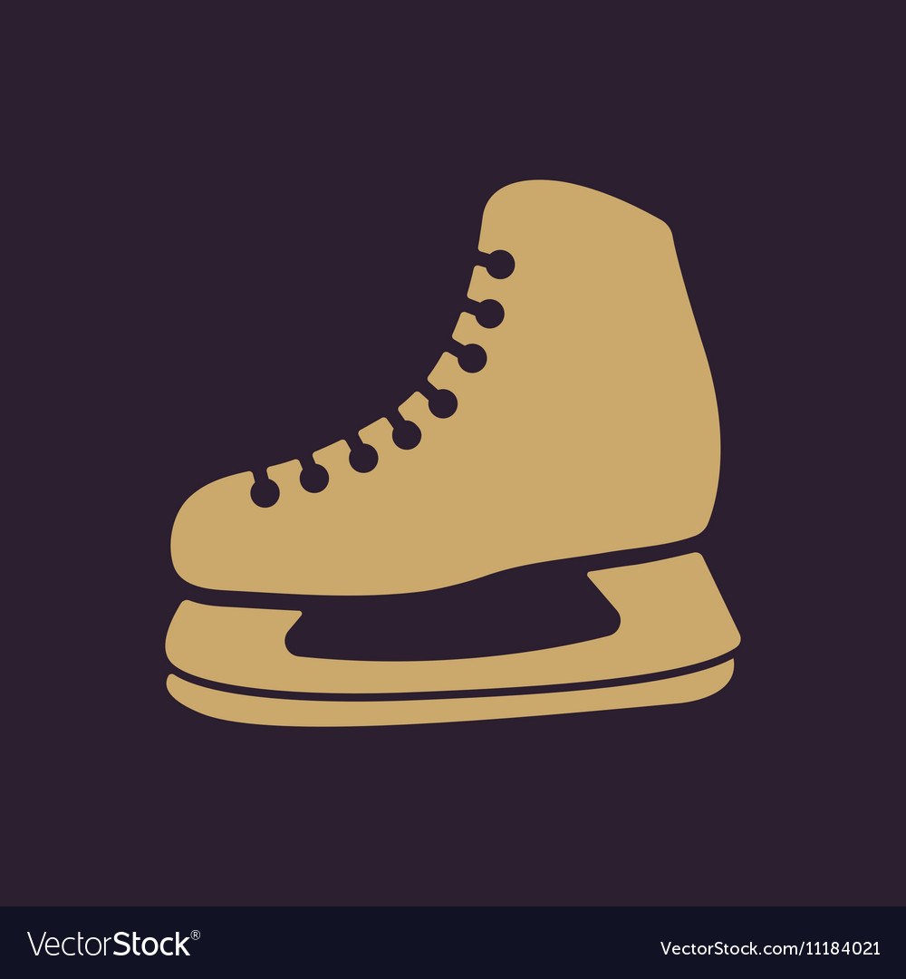 Skates icon hockey symbol flat