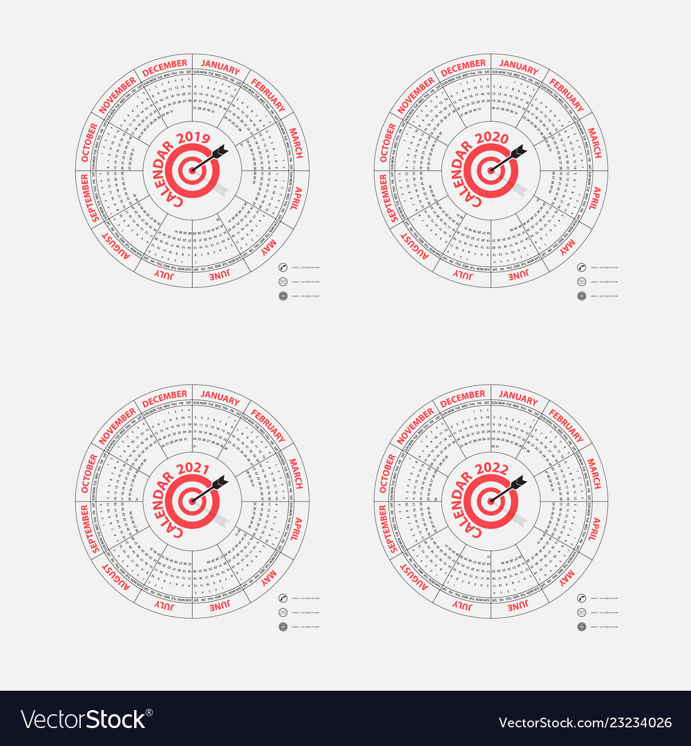 Calendar 2019 2020 2021 and 2022