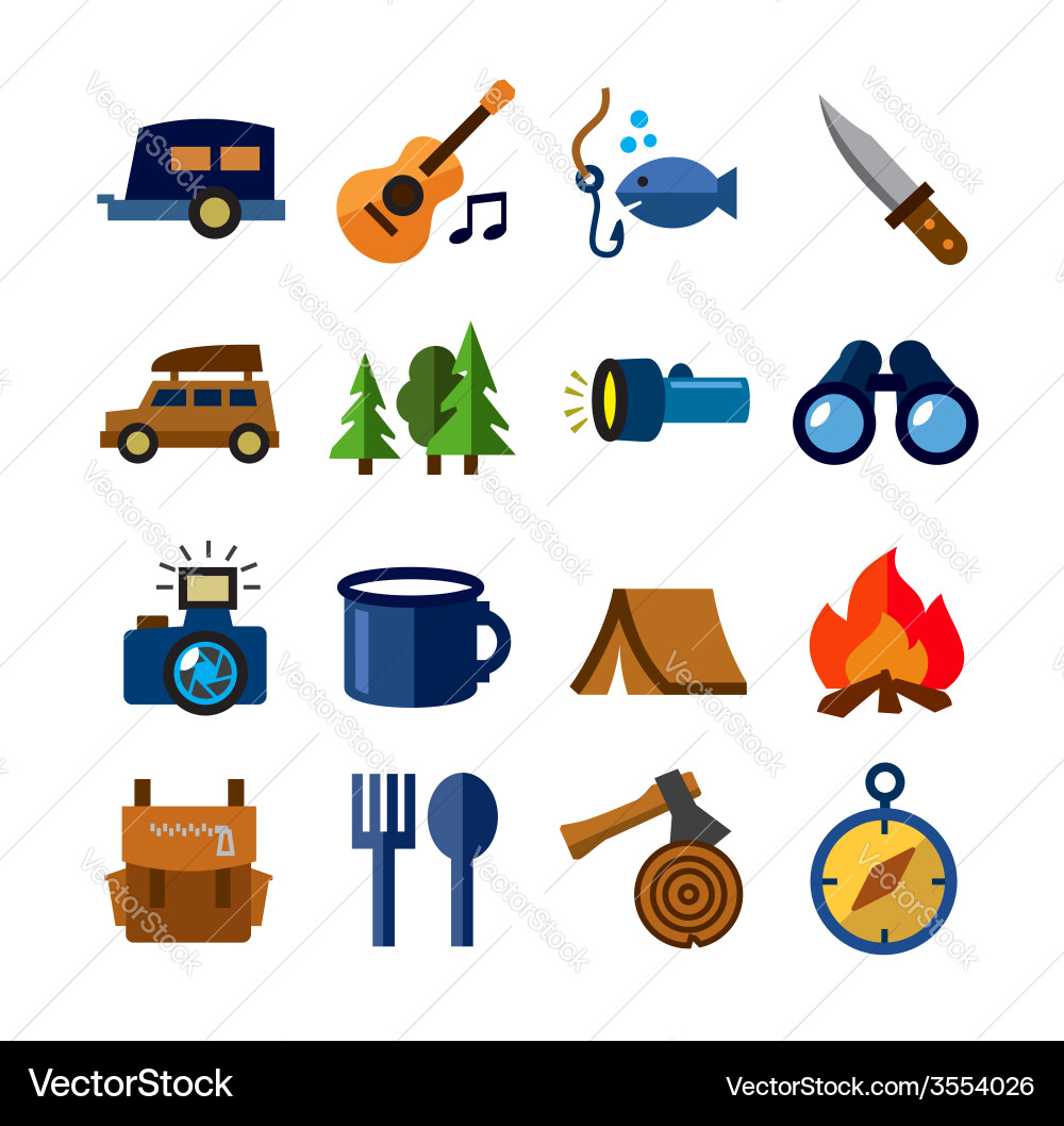Camping theme Royalty Free Vector Image - VectorStock
