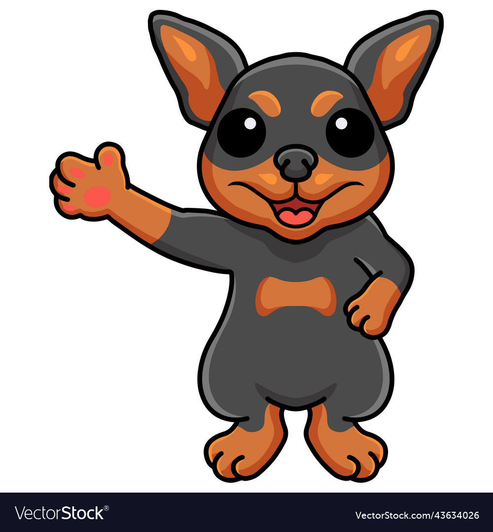 Cute russian toy dog cartoon waving hand Vector Image Cute russian toy dog cartoon waving hand Vector Image