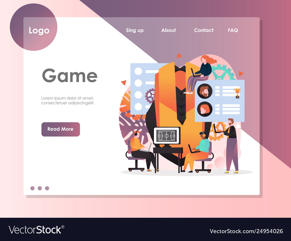 Game Website Template with original illustrations