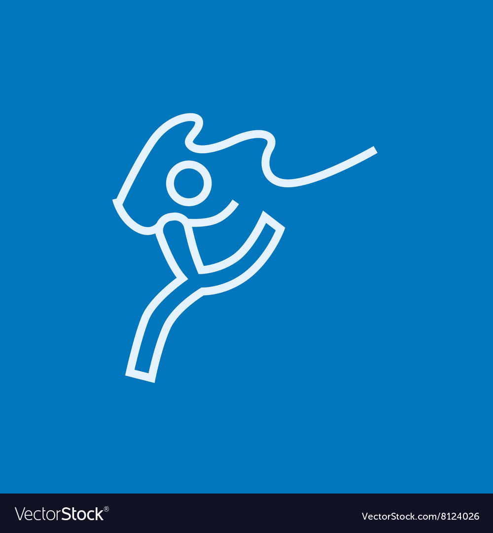 Gymnast with tape line icon