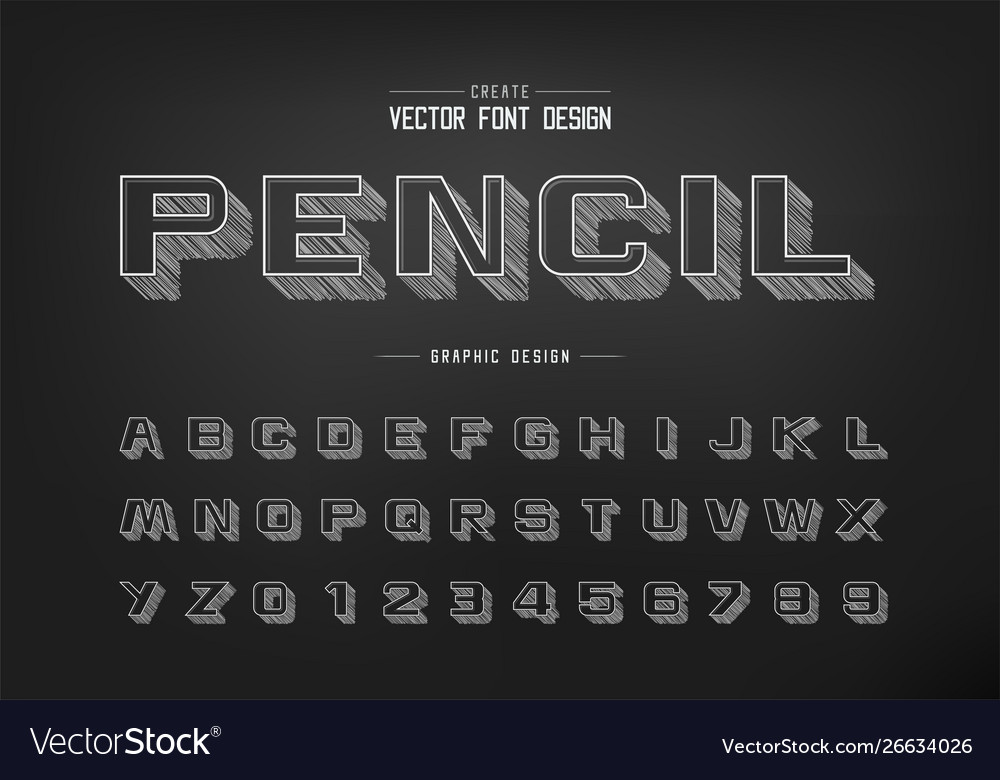 Chalk font and bold alphabet vector, Hand draw script and number design  Stock Vector