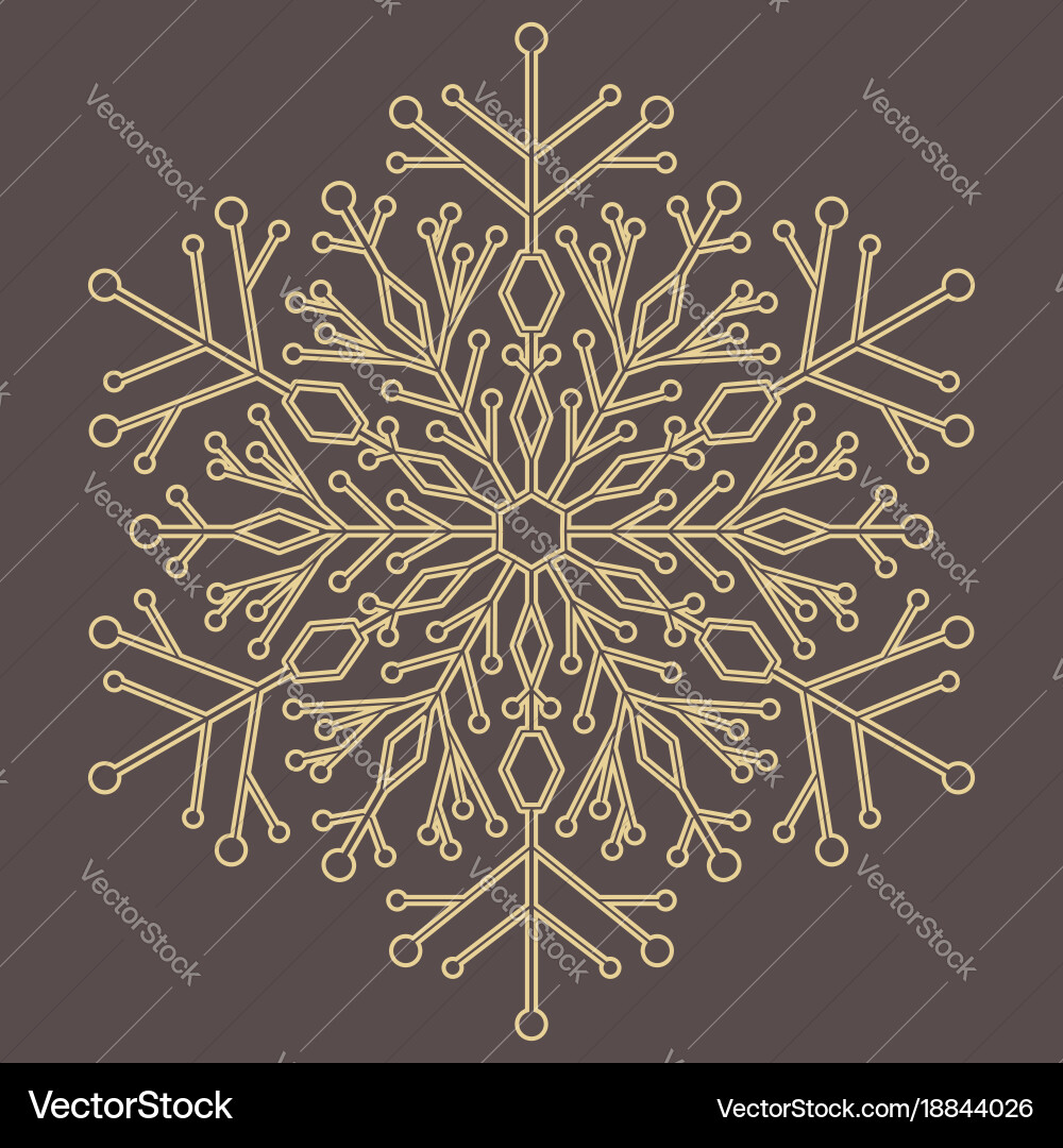 Pretty round snowflake Royalty Free Vector Image