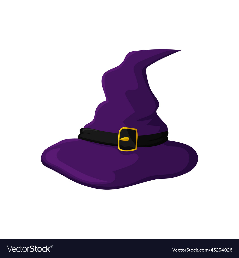 Purple witch hat with buckle