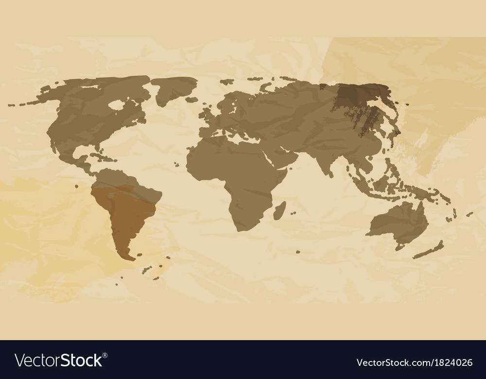 Retro grunge world map