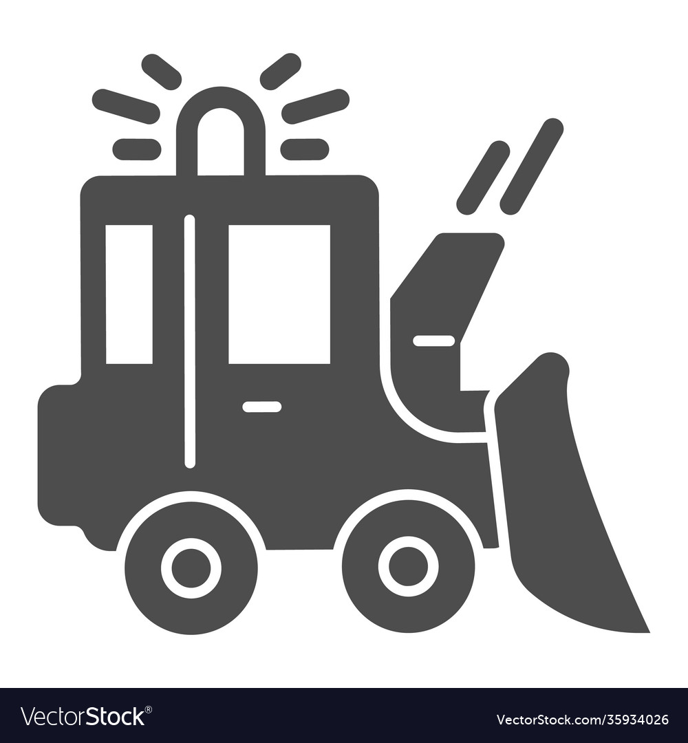 Snowblower solid icon winter season concept snow