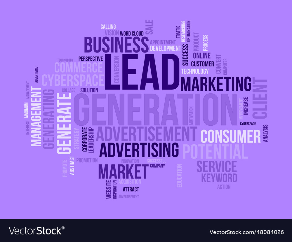 Word cloud background concept for lead generation