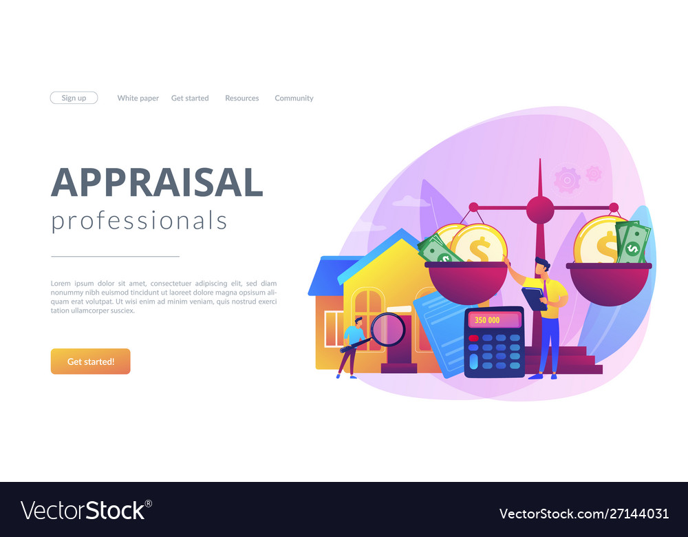 Appraisal services concept landing page Royalty Free Vector