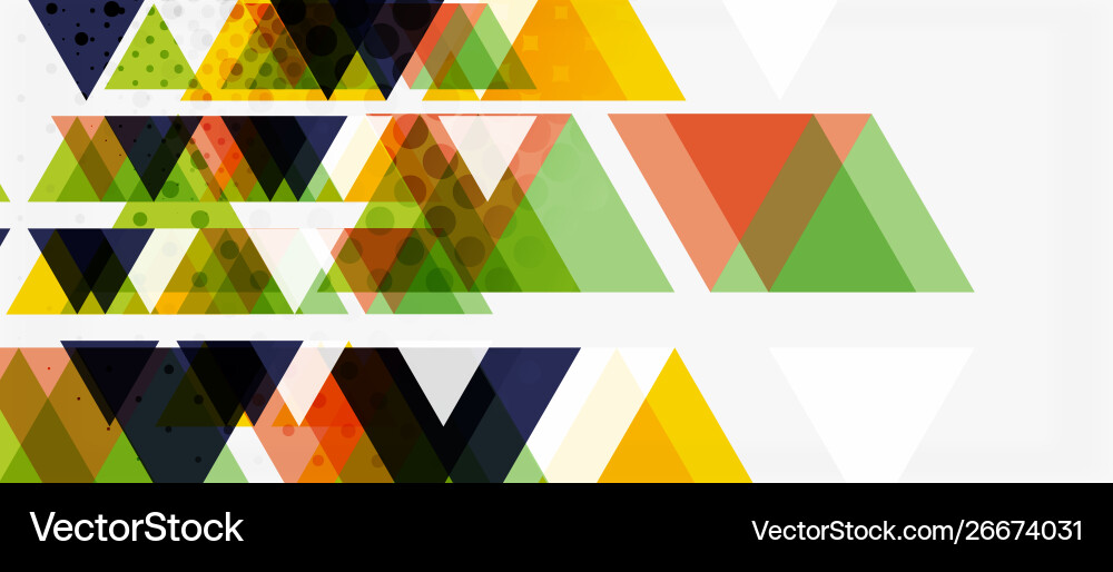Banner With Multicolored Mosaic Triangle Geometric