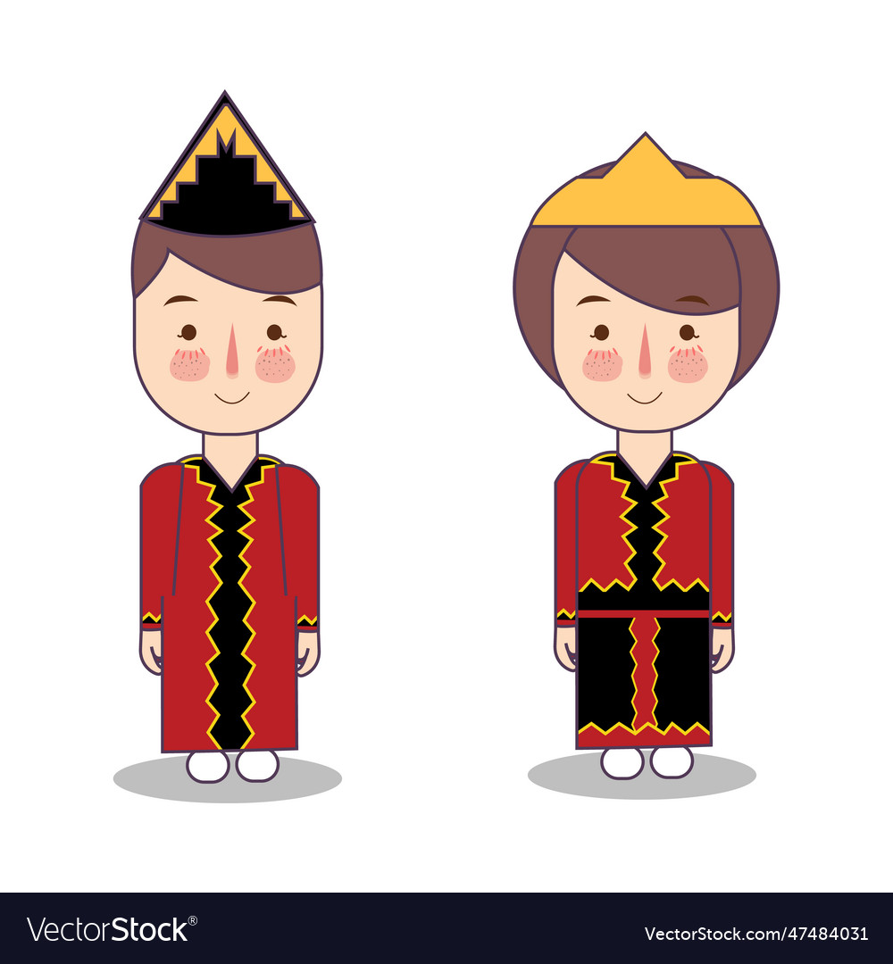 Baru oholu traditional dress native nias tribe Vector Image