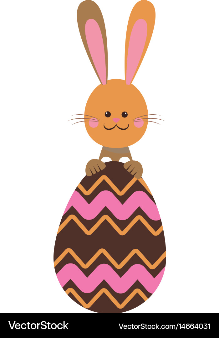 Cute easter bunny egg funny design Royalty Free Vector Image