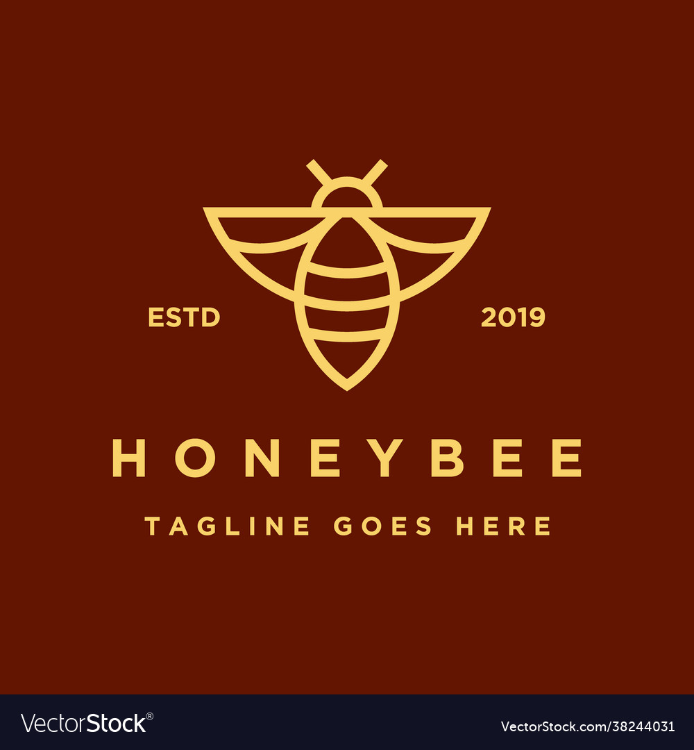 Monoline honey bee logo