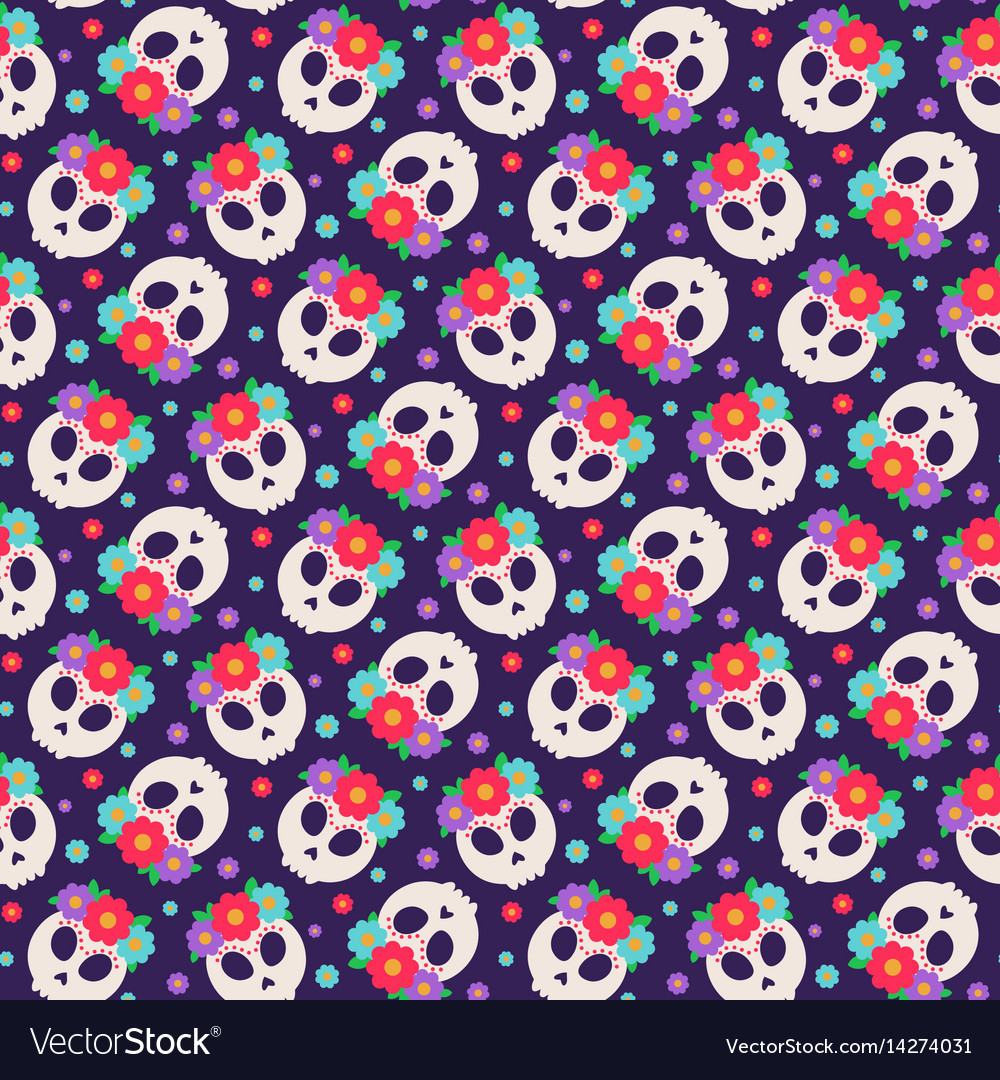 Seamless pattern with skulls