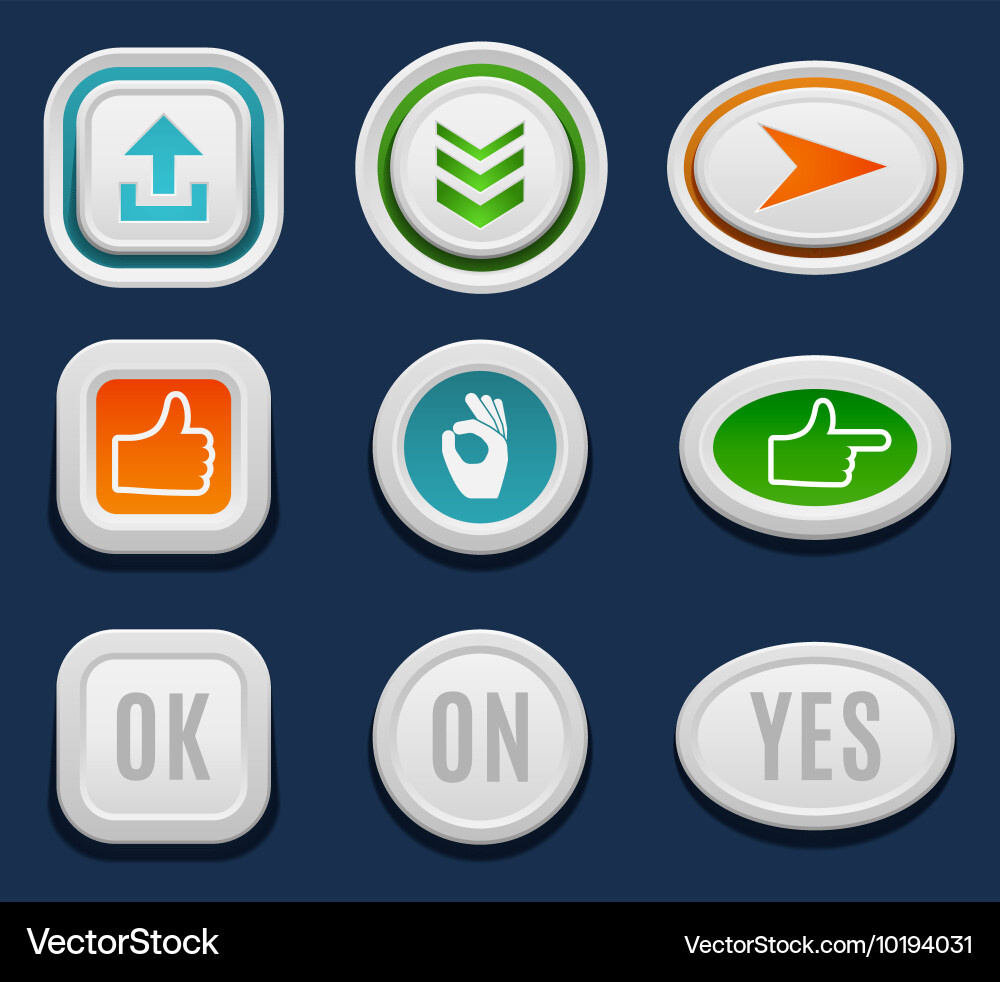 Web buttons set Royalty Free Vector Image - VectorStock