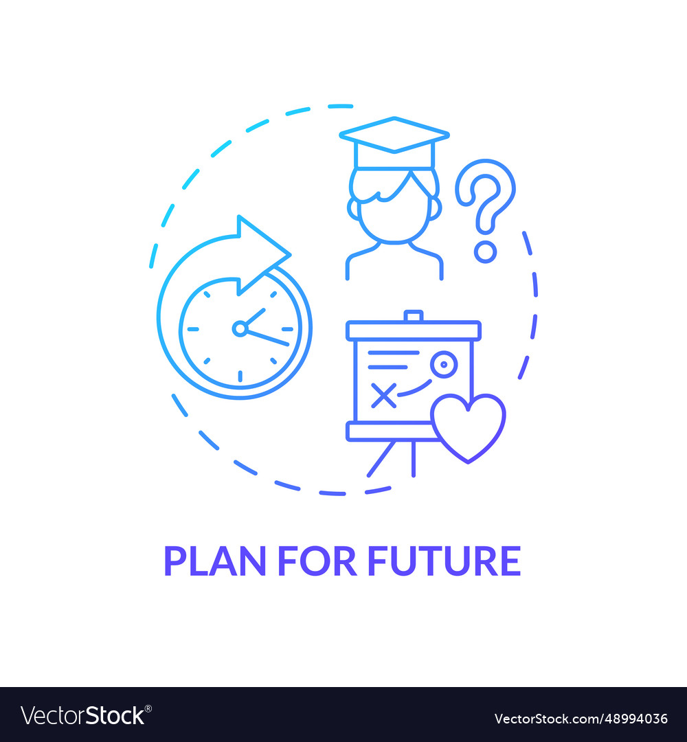 2d thin line gradient icon plan for future concept