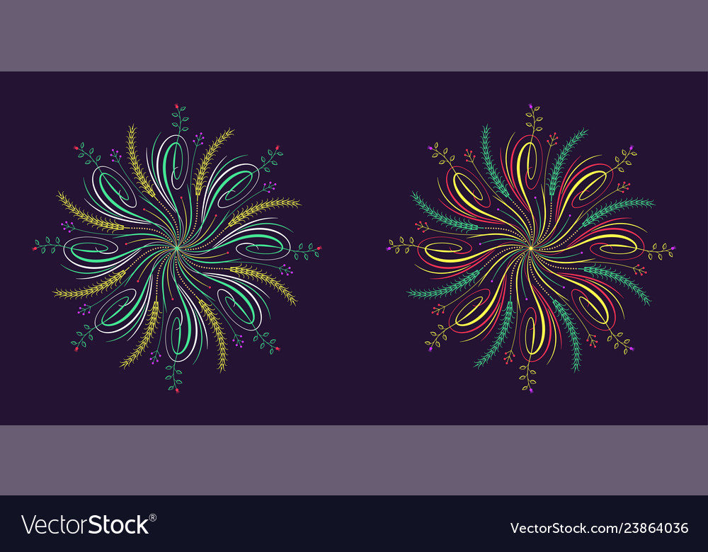 Floral flourish ornament in calligraphic style Vector Image