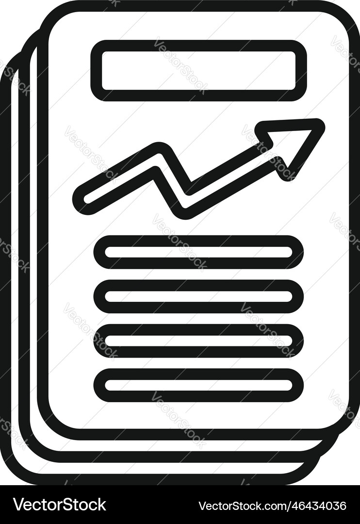 Graph paper icon outline business report Vector Image