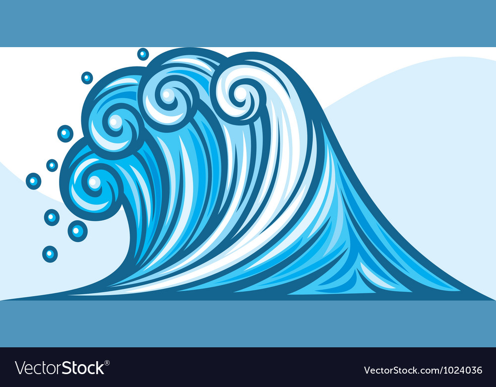 Download Ocean wave Royalty Free Vector Image - VectorStock