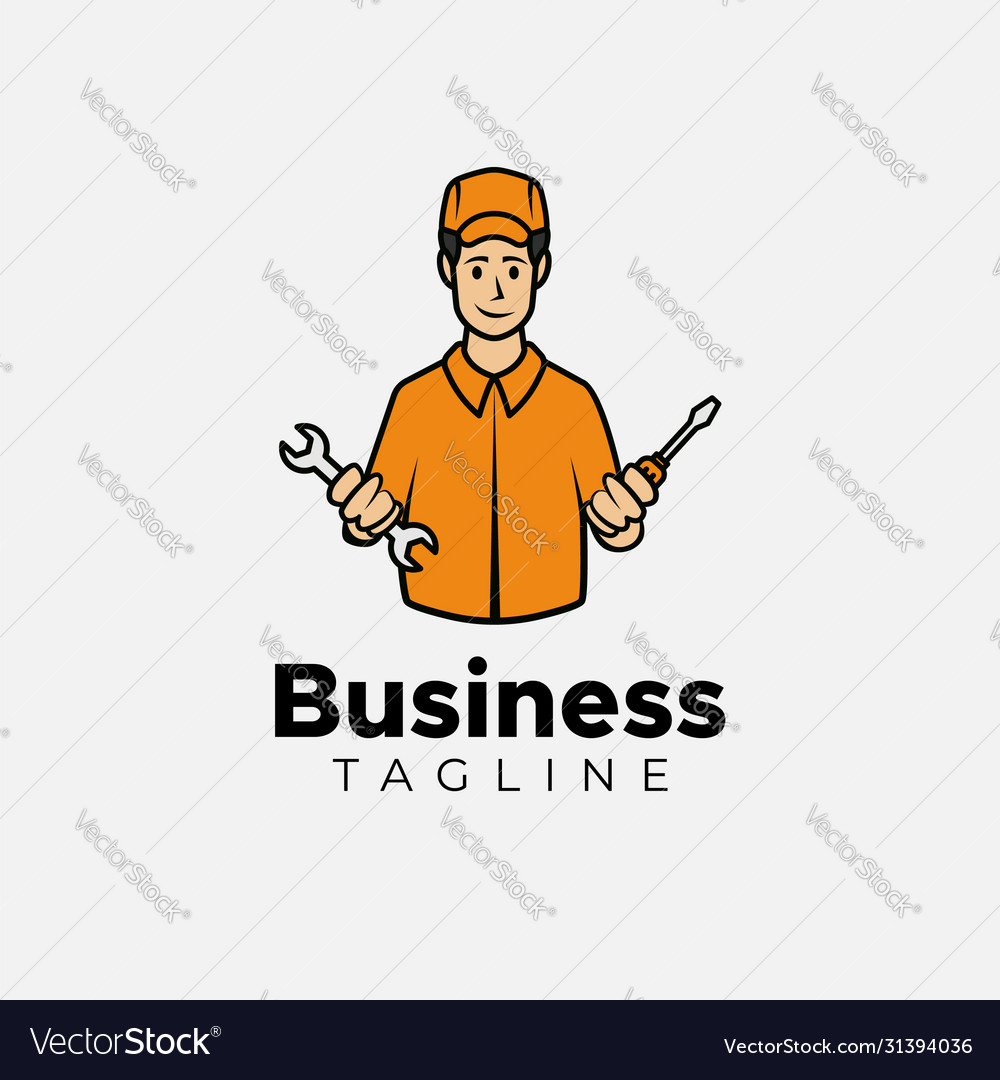 Repair man mascot logo template