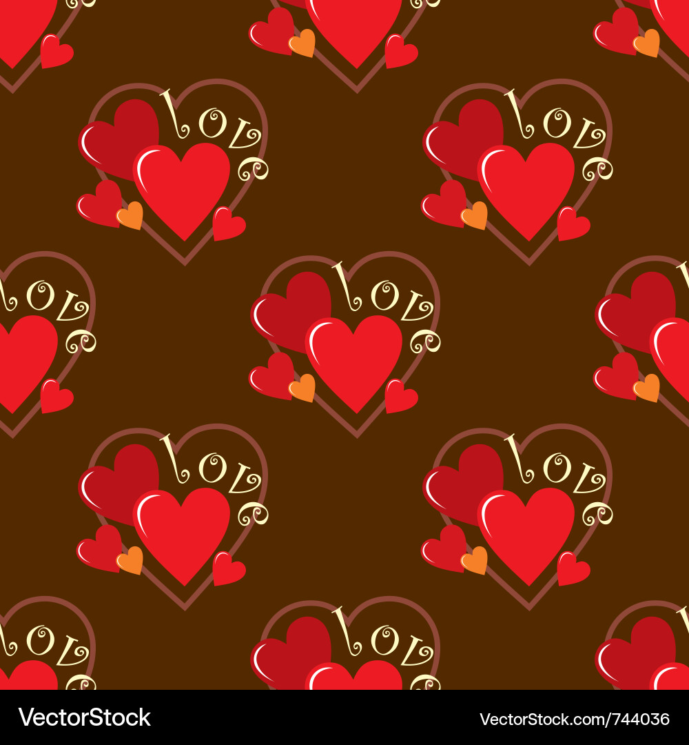 Seamless hearts pattern Royalty Free Vector Image