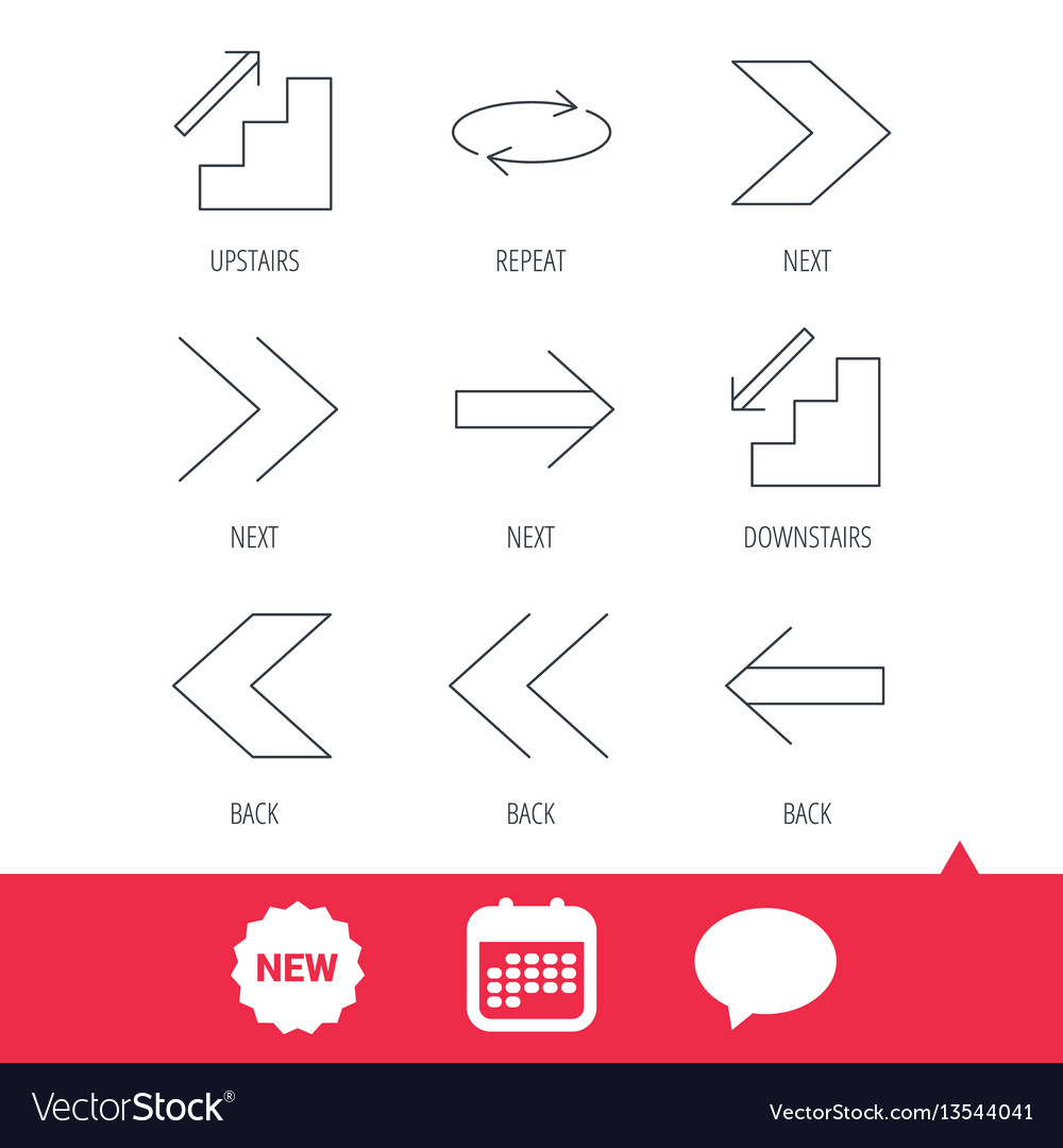 Arrows icons upstairs repeat linear signs