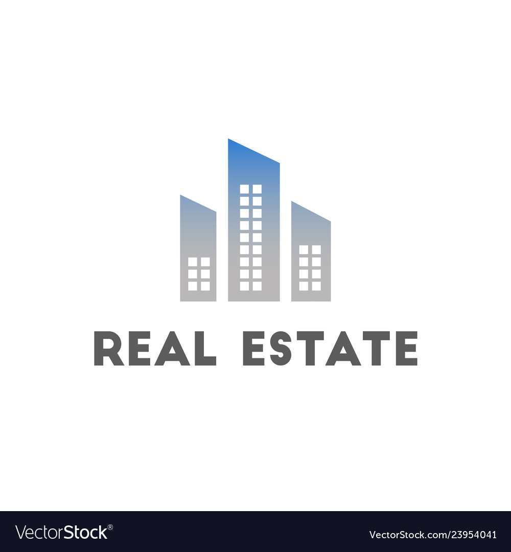 Logo template real estate clean modern Royalty Free Vector