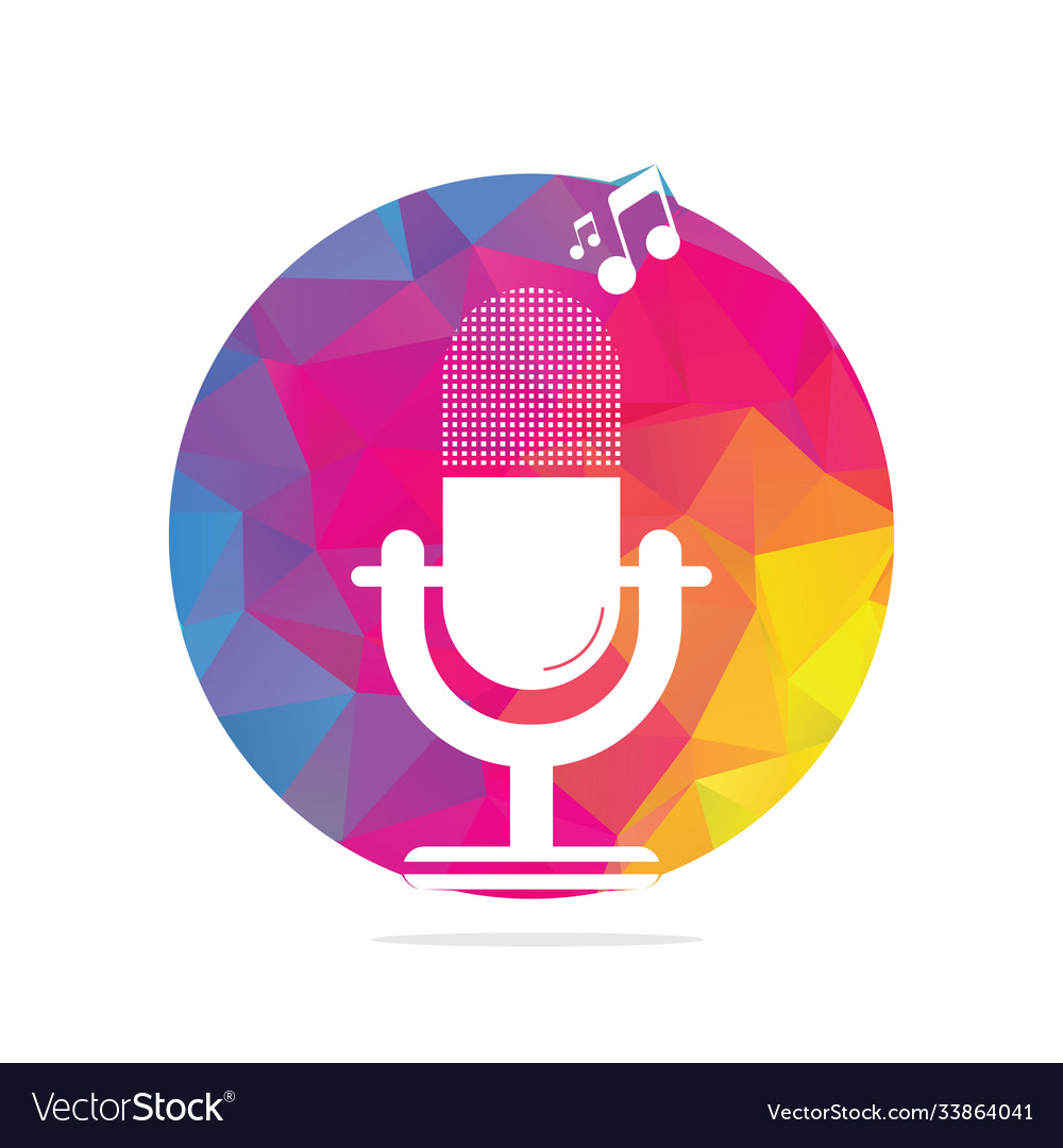 Microphone podcast logo design