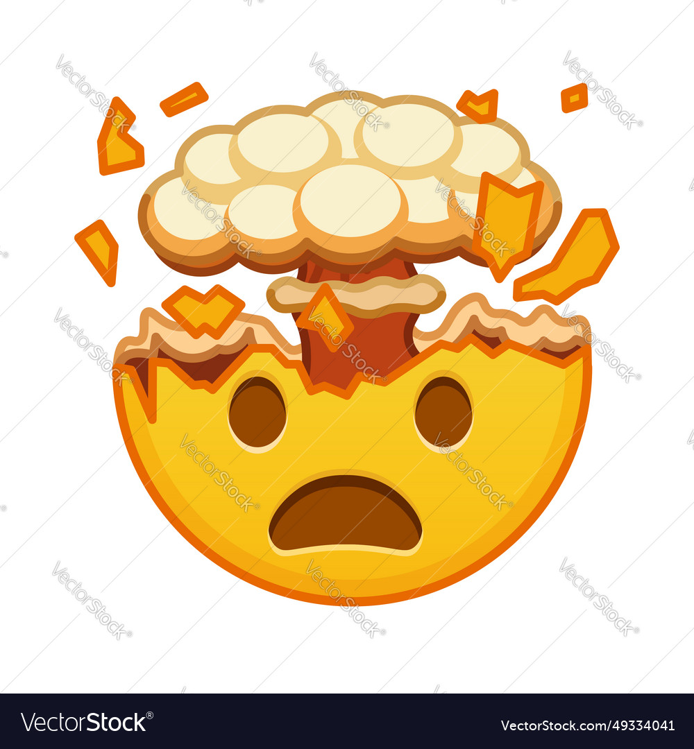 Shocked face with exploding head large size Vector Image